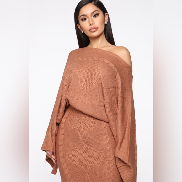 Knit Happens Sweater Set Mocha - Picture 2 of 2